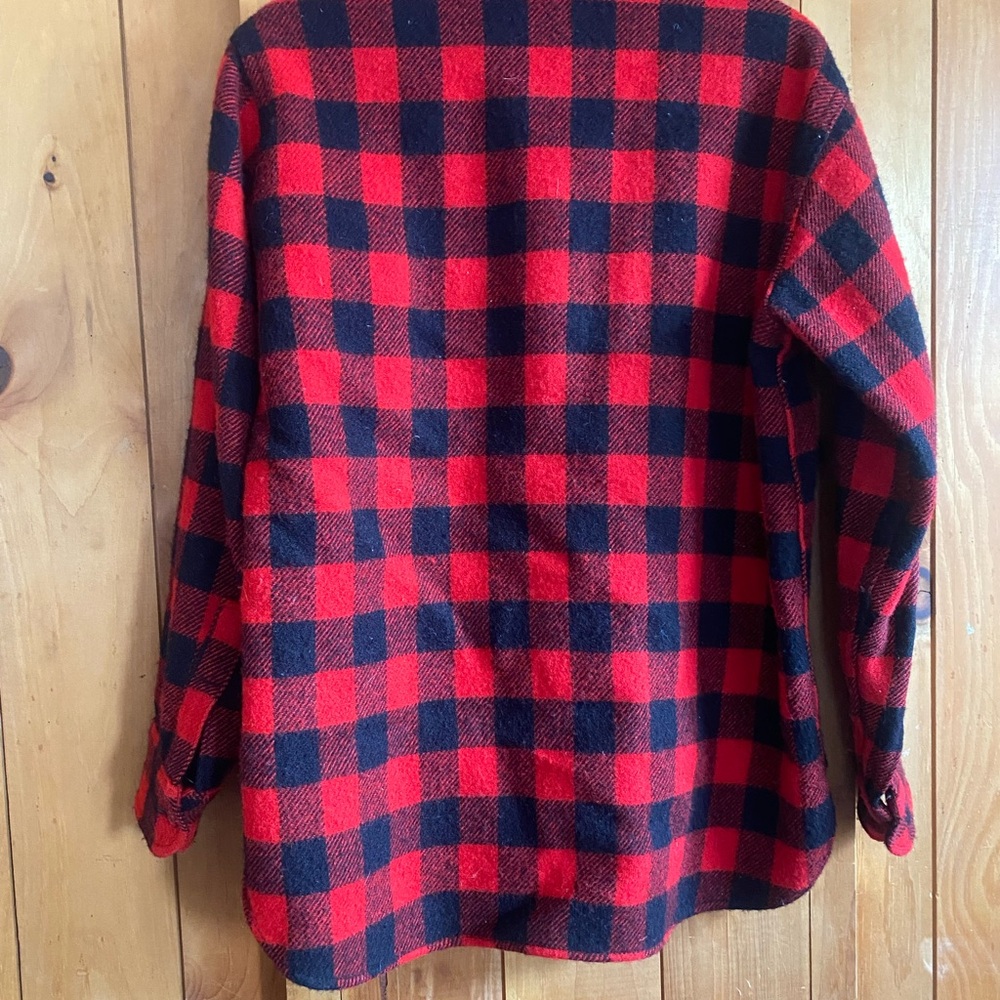Vintage Woolrich Wool Buffalo Plaid Button Down Shirt Jacket - Picture 9 of 10